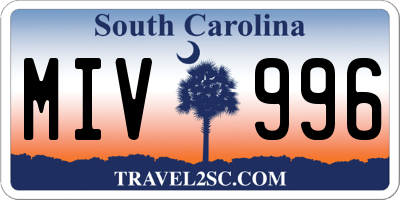 SC license plate MIV996