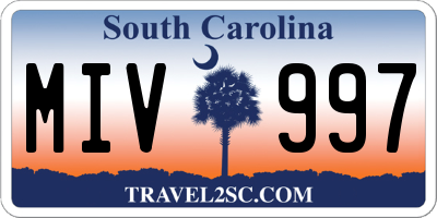 SC license plate MIV997