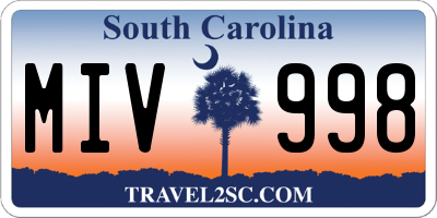 SC license plate MIV998