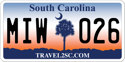 SC license plate MIW026
