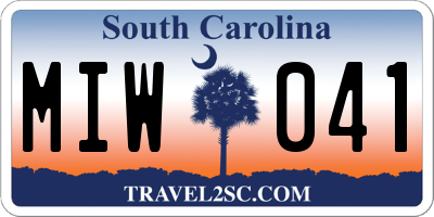 SC license plate MIW041