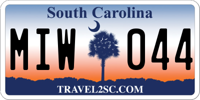 SC license plate MIW044