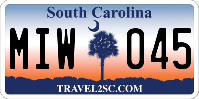 SC license plate MIW045