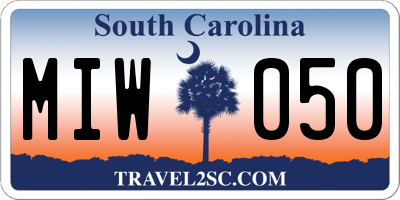 SC license plate MIW050