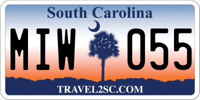 SC license plate MIW055