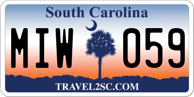 SC license plate MIW059