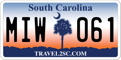 SC license plate MIW061
