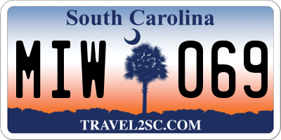 SC license plate MIW069