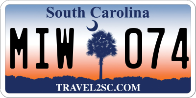 SC license plate MIW074