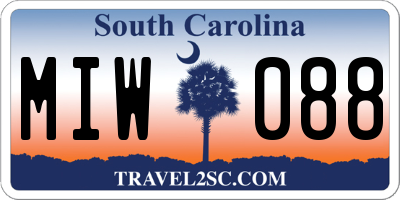 SC license plate MIW088
