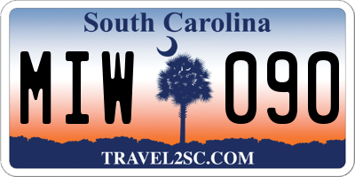 SC license plate MIW090