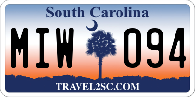 SC license plate MIW094