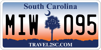 SC license plate MIW095