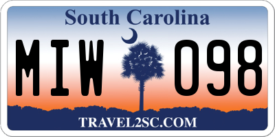 SC license plate MIW098