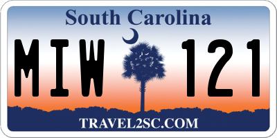 SC license plate MIW121