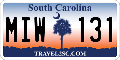 SC license plate MIW131