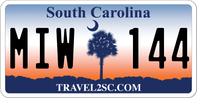 SC license plate MIW144