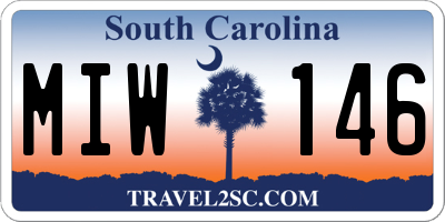 SC license plate MIW146
