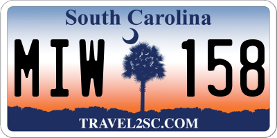 SC license plate MIW158