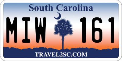 SC license plate MIW161