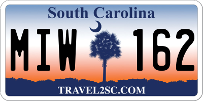 SC license plate MIW162