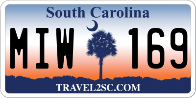 SC license plate MIW169