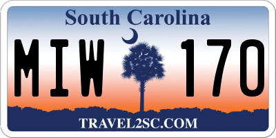 SC license plate MIW170