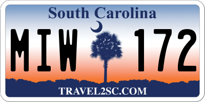 SC license plate MIW172