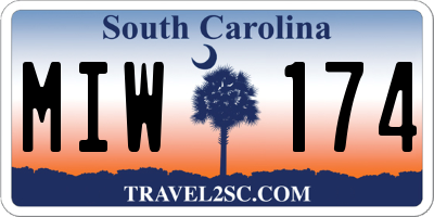 SC license plate MIW174