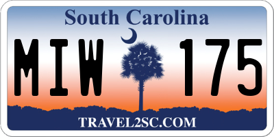 SC license plate MIW175