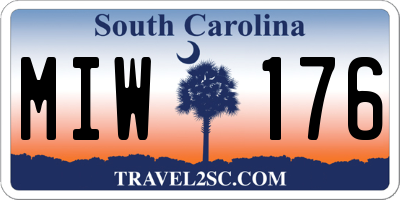 SC license plate MIW176