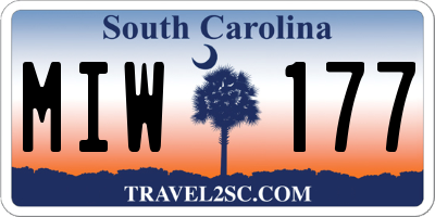 SC license plate MIW177