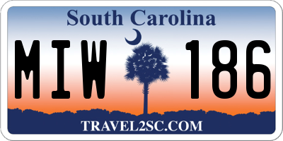 SC license plate MIW186