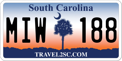 SC license plate MIW188