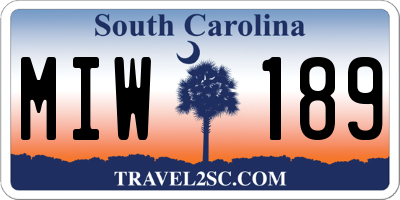 SC license plate MIW189