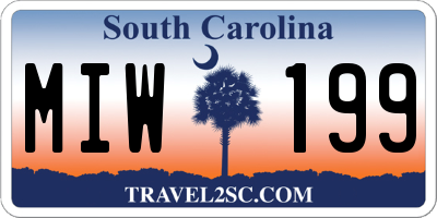 SC license plate MIW199