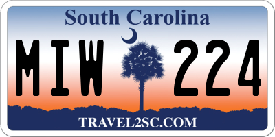 SC license plate MIW224