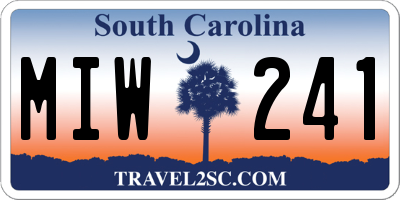 SC license plate MIW241