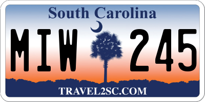 SC license plate MIW245