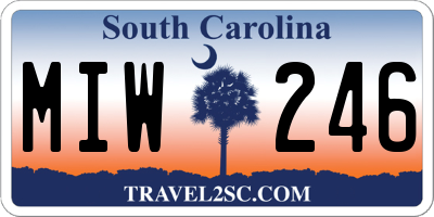 SC license plate MIW246