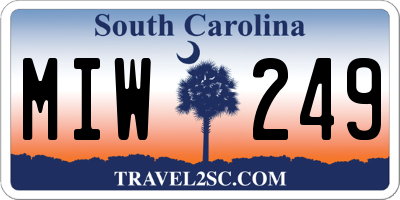 SC license plate MIW249