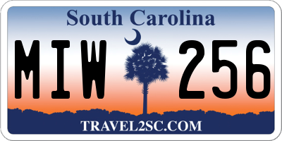 SC license plate MIW256