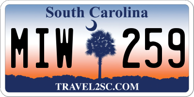 SC license plate MIW259