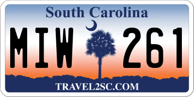 SC license plate MIW261