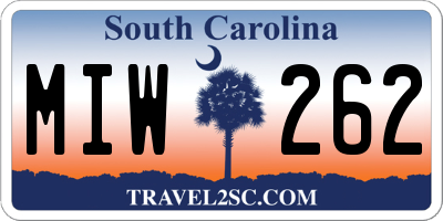 SC license plate MIW262