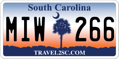 SC license plate MIW266