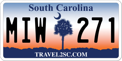 SC license plate MIW271