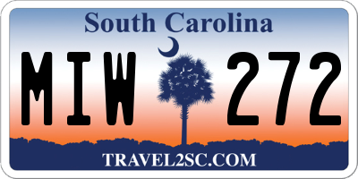 SC license plate MIW272