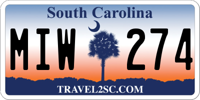 SC license plate MIW274