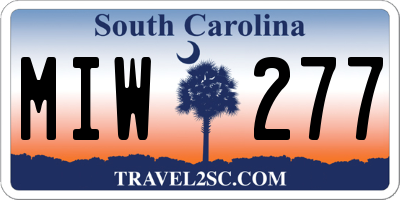 SC license plate MIW277